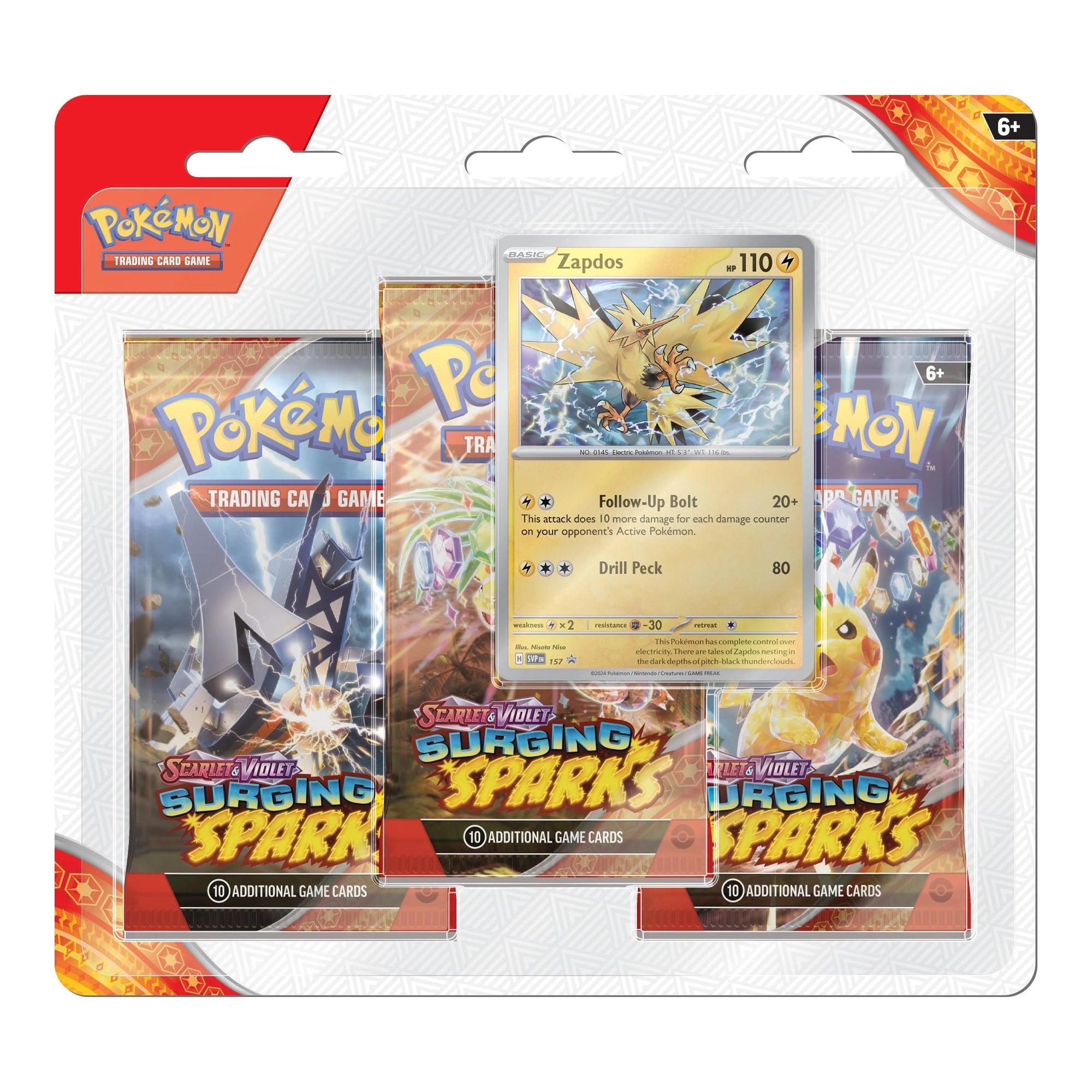 Pokemon Scarlet & Violet – Surging Sparks 3-Pack Blister